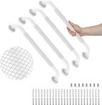 4 Pack 24 Inch Shower Grab Bar, YuanDe White Bathroom Grab Bar Handle w/Anti-Slip Knurled Grip, Stainless Steel Bath Balance Bar,1.25" Diameter Safety Hand Rail Support,Handicap Injury Elderly Senior