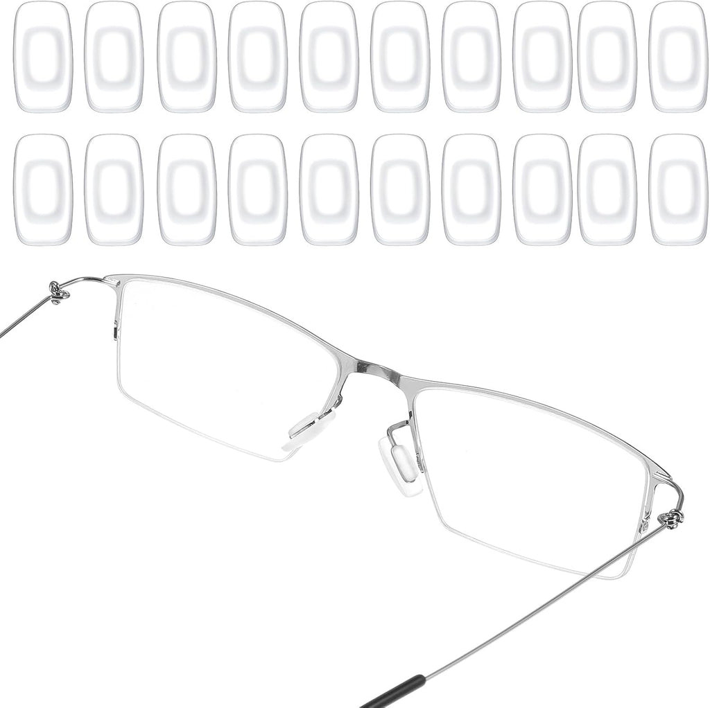 Mabor Silicone Nose Pads for Glasses, 10 Pairs 20 Pcs White Push in Non Slip Nose Pads, Soft Replacement Nosepads for Eyeglasses and Sunglasses
