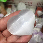 Crystal Stone Natural Selenite Heart Gemstone Crystal Energy Mineral Presents
