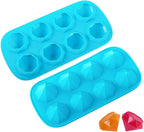 Webake 2 Pack Ice Cube Trays Diamond Shape 8 Cavity Reusable Silicone Ice Cube Mold, Crayons Wax Resin Chocolate Candy Molds