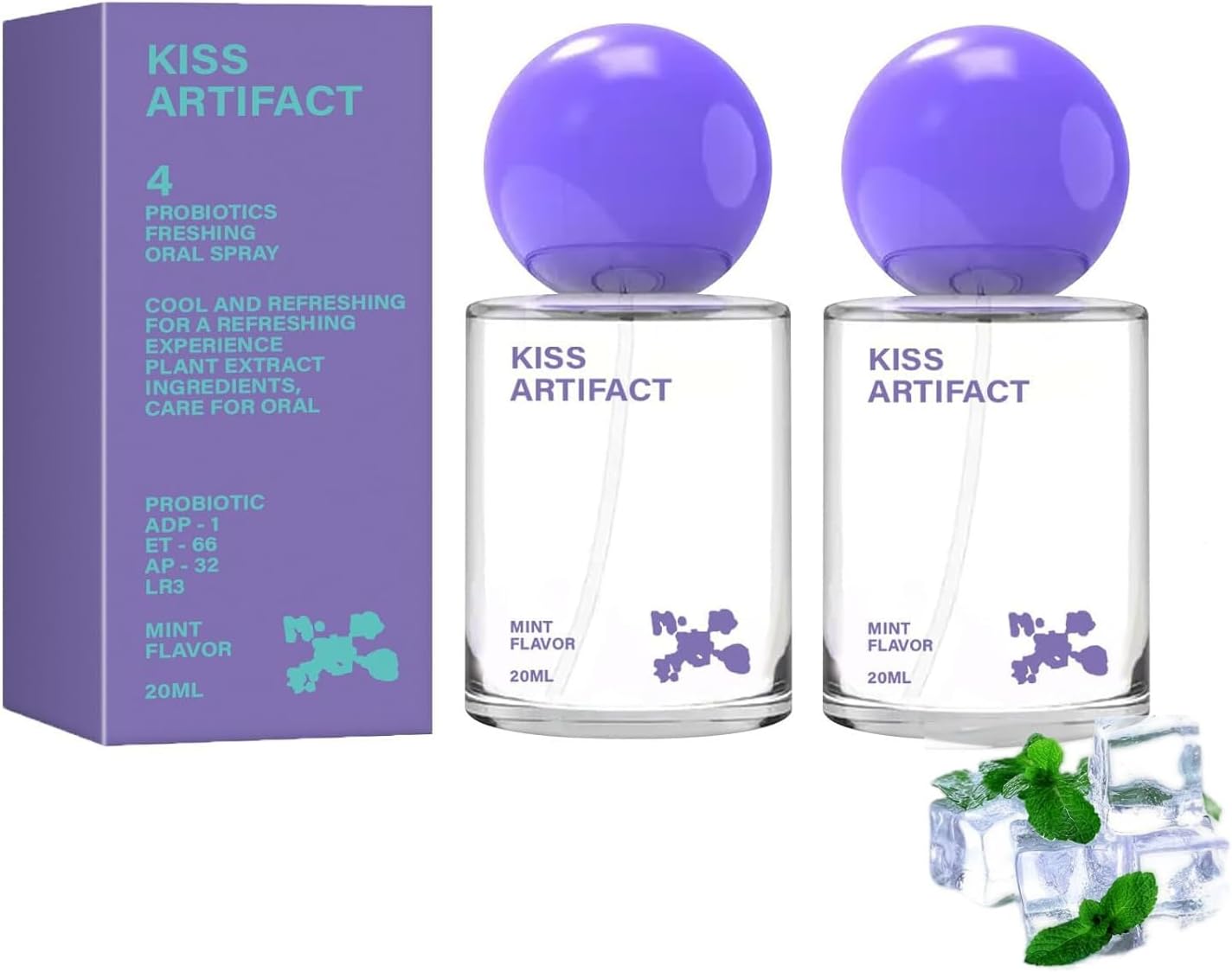 2Pcs Probiotic Oral Spray for Long-Lasting Freshness, Alcohol-Free Oral Spray with Probiotics for Breath Care, Portable Oral Spray, Suitable for Daily Use, Work, Travel (20ml)