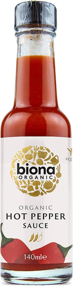 Biona Organic Hot Pepper Sauce 140ml-3 Pack