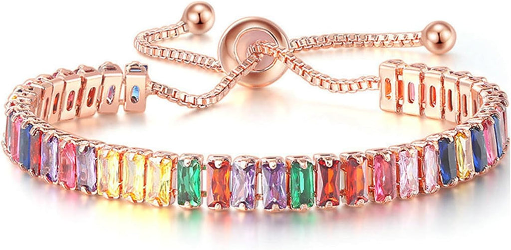 Fashion Charm Tennis Bracelet for Women Crystal Zircon Jewelry Adjustable Gold Silver Color Box Chain Bracelets Gift Attractive