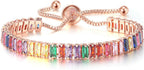 Fashion Charm Tennis Bracelet for Women Crystal Zircon Jewelry Adjustable Gold Silver Color Box Chain Bracelets Gift Attractive