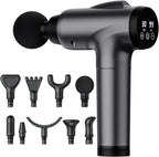 OLsky Massage Gun Deep Tissue, Handheld Electric Muscle Massager, High Intensity Percussion Massage Device for Pain Relief with 9 Attachments & 30 Speed(Grey)