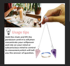 DUQGUHO 3 Pcs Crystal Pendulum Set Wiccan Accessories Divination Tools Natural Opal Labradorite Lapis Lazuli Healing Crystal Quartz for Reiki Pointed Crystal Grid Meditation Gemstone Pendants