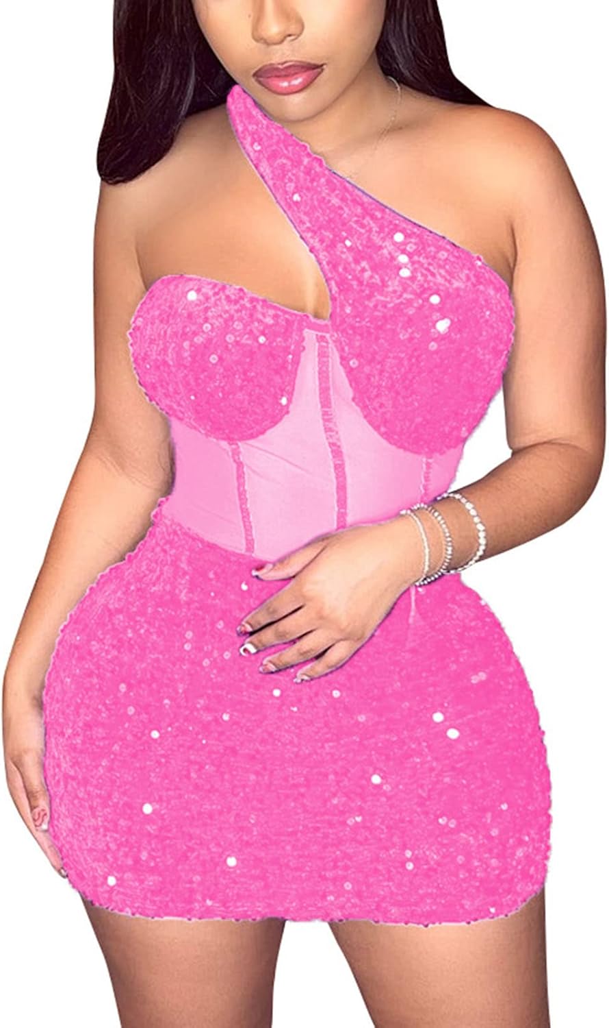 Women's Sexy Elegant Bodycon Dress Party Club Night Outfit Hot Drilling Clubwear