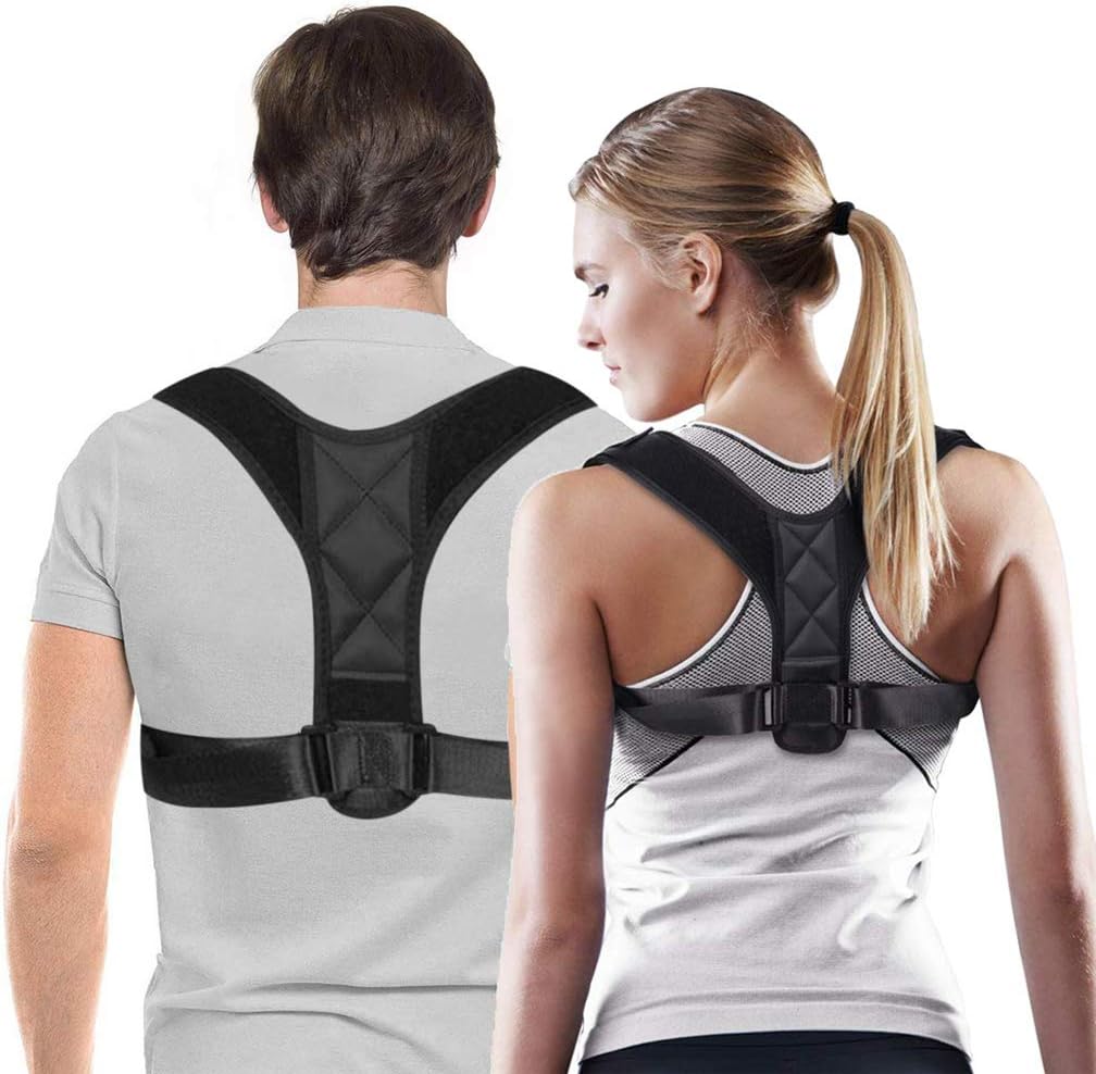Posture Correction Belt for Men and Women - Comfortable Adjustable Back Strap Clavicle Support Device for Posture/Humpback/Round Shoulders, Providing Pain Relief for Neck, Back & Shoulder (25”-42”)