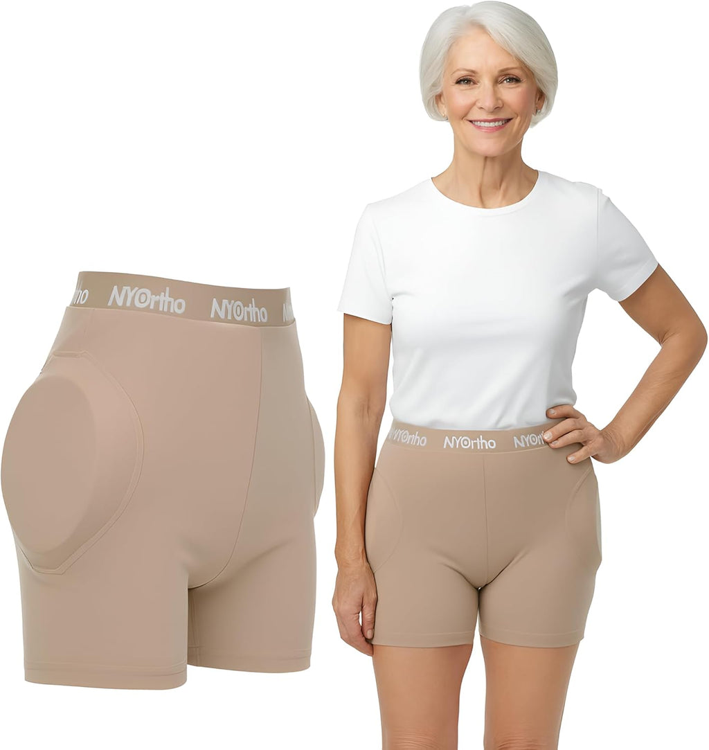 NYOrtho Hip Protector Unisex – Low Profile Fall Absorption Shorts – Padded Hip Pads for Elderly – Fracture & Injury Prevention – Crash Pants – Breathable Protective Shorts