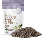 Halo Naturals Organic Chaste Tree Berries Whole Cut & Sifted, 1 Pound (Vitex agnus castus) USDA Certified | Resealable Pouch| Packaged in The USA