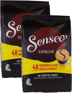 Senseo Espresso Dark Roast Coffee Pods – 96 Count (2 Packs) – Concentrated Strong Flavor with Rich Crema – Single-Serve Coffee Pads Compatible with PeleCom Machines
