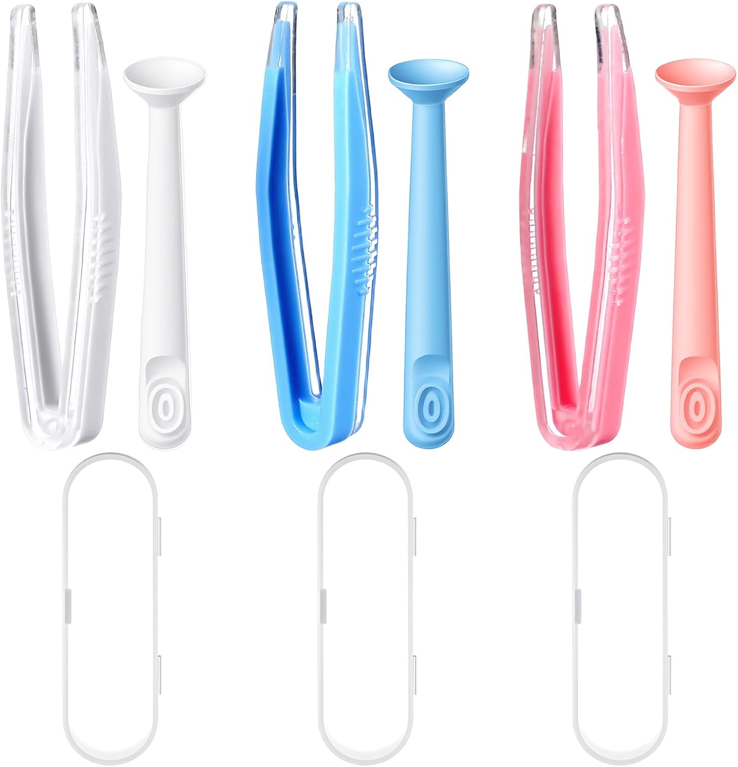 6PCS Contact Tool Remover And Inserter,Portable Contact Lens Remover, Contacts Lenses Applicator Tool with Tweezers Suction Stick Storage Case, for Remove Artificial Eyes Scleral Lenses