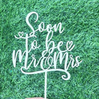 Wooden Soon to Be Mr & Mrs Cake Topper, Engagement Single Party Cake Decoration for Bridal Shower, Wedding, Bachelorette Party Decorations