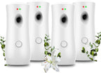 (4-Pack) Auto Air Freshener Spray Dispenser Free Stand or Wall Mounted Automatic Aerosol Aroma Machines are Widely Used in Hotels, Bedrooms, Airports, Bathrooms, Offices, Commercial Places (White 003)