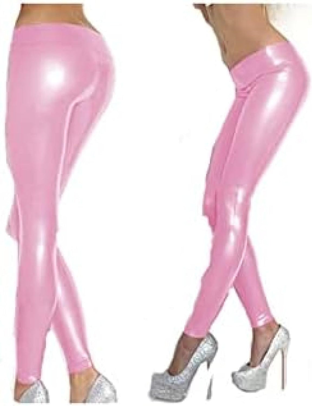 ANTIY Latex Simple Trousers Rubber Women Tight Pink Pants Pink,Pink,Medium