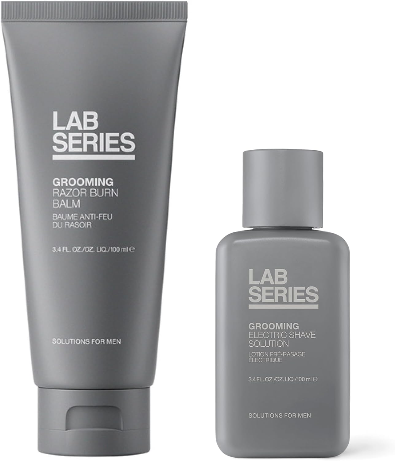 Lab Series Men’s Travel Size Friendly Grooming Skin Care Set – Pre-Electric Shave Solution & Razor Burn Balm After Shave Lotion for, 3.4 Fl Oz Each – Cools, Hydrates & Soothes Skin