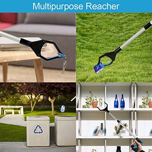 Grabber Reacher Tool, 32" Grabbers for Elderly, Lightweight Extra Long Handy Trash Claw Grabber, Mobility Aid Reaching Assist Tool for Trash Pick Up, Nabber, Litter Picker, Arm Extension (Blue)