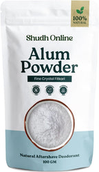 Alum Powder for Skin, Piedra de Alumbre en Polvo (3.5 oz - 100g), Fitkari Alum Stone for Face, Granulado Alumbre para Lavado Intimo, Tawas Allum Salt Spice