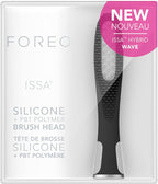 FOREO ISSA Hybrid Wave Brush Head Black, Medical-Grade Silicone & PBT Polymer Bristles, 6-Months Lasting
