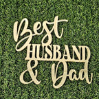 Best Husband & Dad Cake Topper, Gold Acrylic Father's Day Cake Decoration, Dad's Birthday Party Supplies For Men