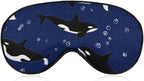 Sleep Mask,Orca Whales Blue Eye Masks with Adjustable Strap for Sleeping,Block Light Eye Sleep Shade Cover for Women Men