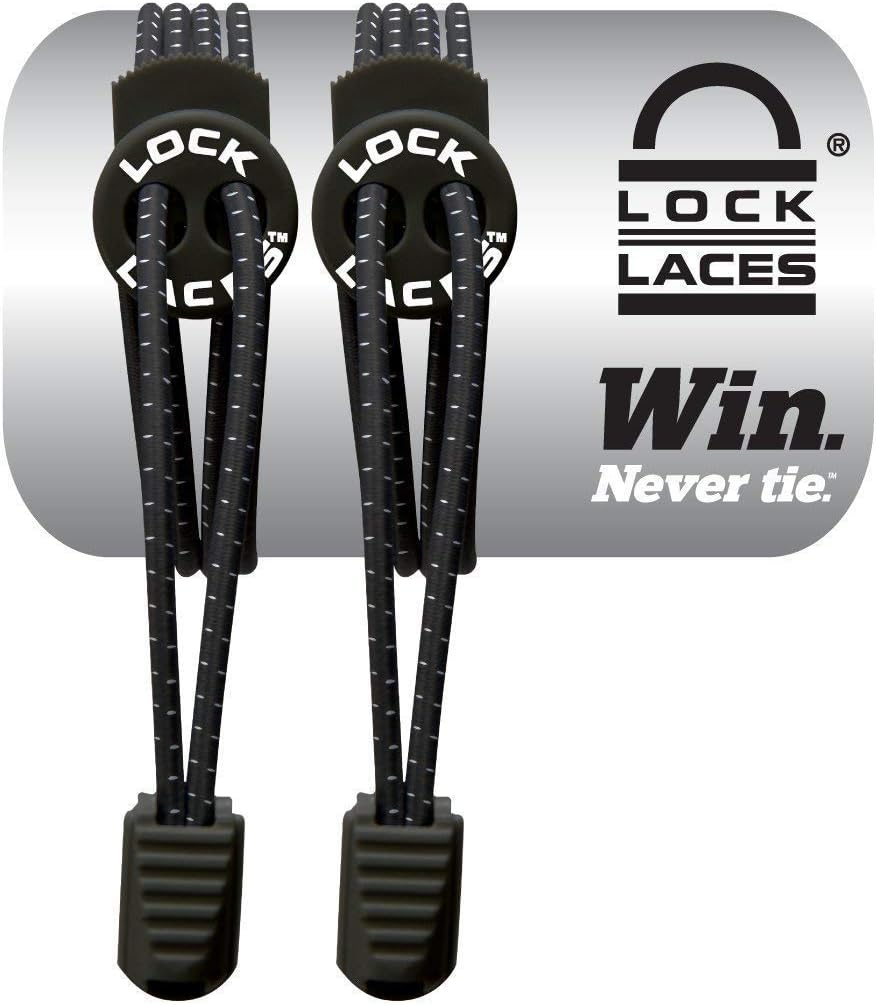 Lock Laces - Elastic No Tie Shoelaces 1 Size Fits All for Kids Adults Tieless Shoe Laces Tennis Shoes Sneakers