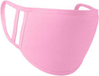 Trimming Shop Unisex Face Mask Reusable Washable Face Covering for Adults 2 Ply Face Mask, Cotton Face Mask Breathable Safety Mask Protection from Pollution, Pink, 17cm x 12cm, 1pc