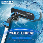 IGADPole 24 FT Water-Fed Washing Kit with Soap-Dispenser, Brush, 10″ Squeegee & Cobweb Duster for Windows, Gutters, Solar Panels & Exterior Walls