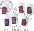 Young Living Feelings Kit - Essential Oil Collection Perfect for Diffusion - Includes Forgiveness, Harmony, Inner Child, Present Time, Release, Valor - 6 x 5 ml