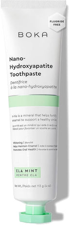 Boka Fluoride Free Toothpaste, Nano Hydroxyapatite Toothpaste, Appropriate for Sensitive Teeth - for Adult Oral Care - Ela Mint Flavor, 4 Fl Oz 1Pk