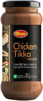 Shan Chicken Tikka Cooking Sauce 12.3oz (350g) - Simmer Sauce for Super Spicy BBQ Marinade - Easy to Cook Delicious Meal at Home - Suitable for Vegetarians