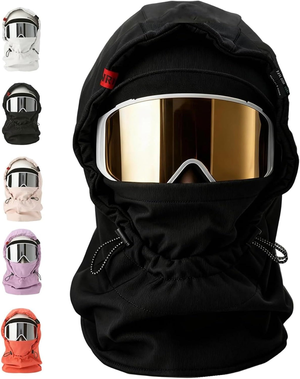 Waterproof Fleece Lined Hood, 3-in-1 Winter Windproof Full Cover Ski Mask with Goggles for Women Men