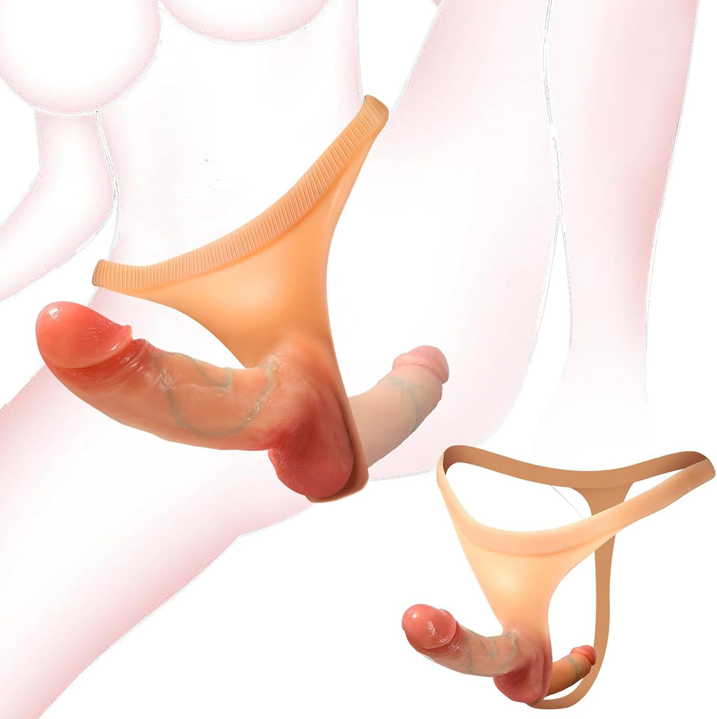 Strap On Dildo Set Women Sex Toys,Double Ended Dildo Silicone Dildos Hands Free Masturbators, Strap On Harness Anal Dildos Female Sex Toys Adult Toys for Women
