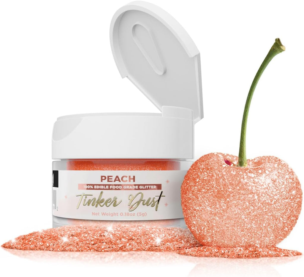 Bakell - Peach Tinker Dust (5g, 1x Jar) Edible Glitter for Food, Desserts, and Beverages!