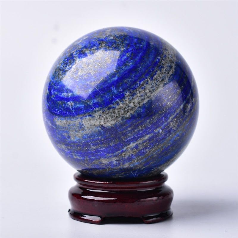 Lapis Lazuli Crystal Sphere Blue Quartz Crystal Ball Craft Meditation Balls for Witchcraft and Decorative Balls (60-70mm)