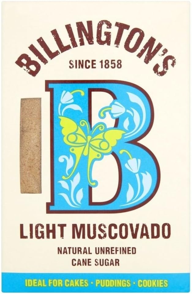 Billington's Natural Light Muscovado Unrefined Cane Sugar (500g) - Pack of 2