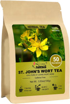 FullChea - St. John's Wort Tea, 50 Teabags - Premium Dried St Johns Wort Herb - Non-GMO - Natural Caffeine-Free Herbal Tea - Your Ideal Relaxation Break