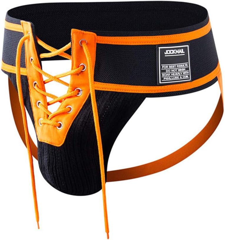 JOCKMAIL Men's Briefs Jock Strap Athletic Supporter Wide Belt Comfortable Men Sport Underwear Briefs for Gym Sport