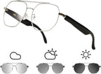 Smart Glasses with Bluetooth 5.4 Polarized Reading Sunglasses Photochromic Lens Bluetooth with Touch Voice Control