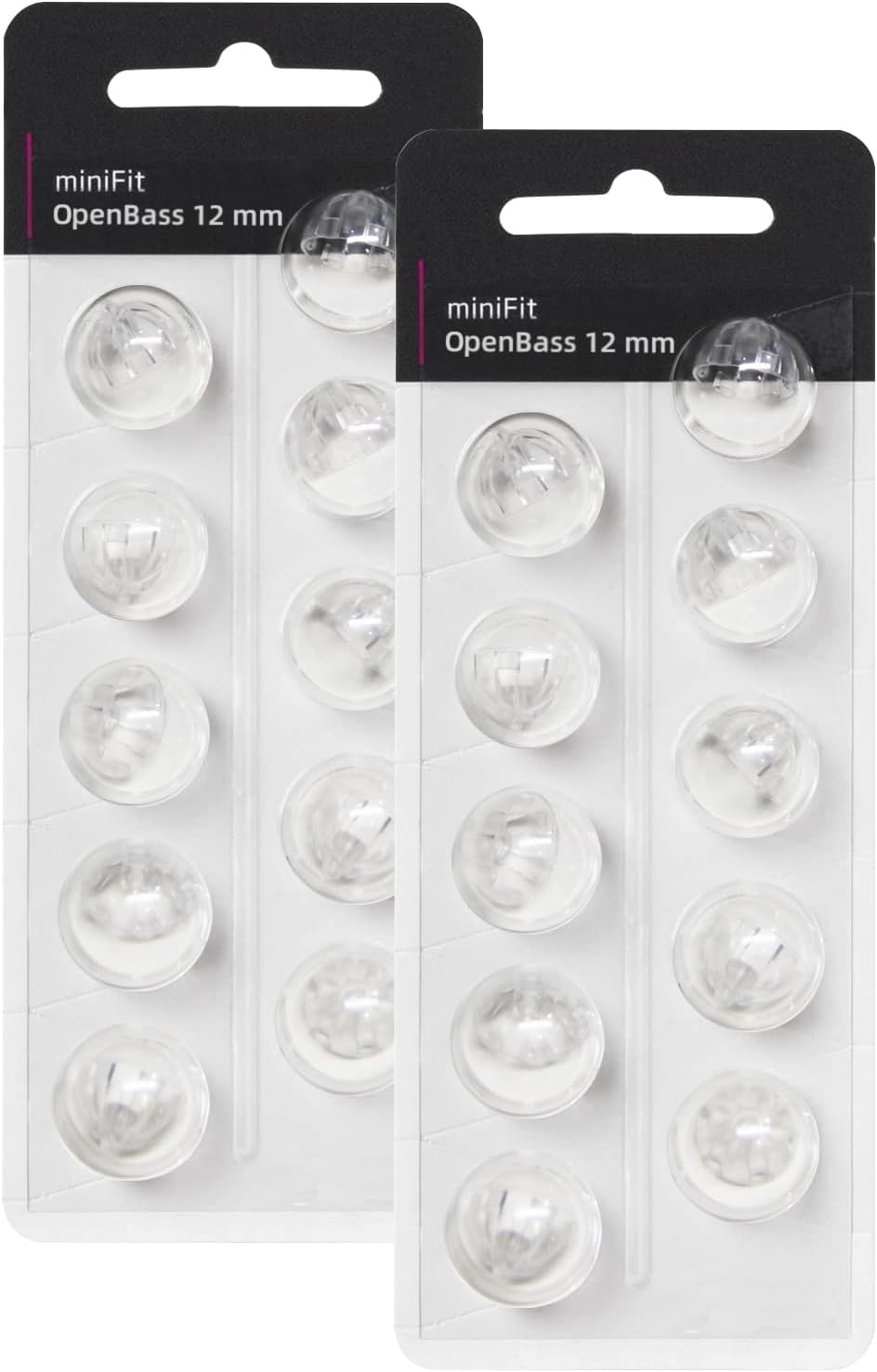 Hearing Aid Domes for Oticon Replacements, Oticon Minifit Open Bass Vent Domes (12 mm/2 Packs）, Universal Domes for Oticon Hearing Aid Supplies. (12MM Open BASS Vent)