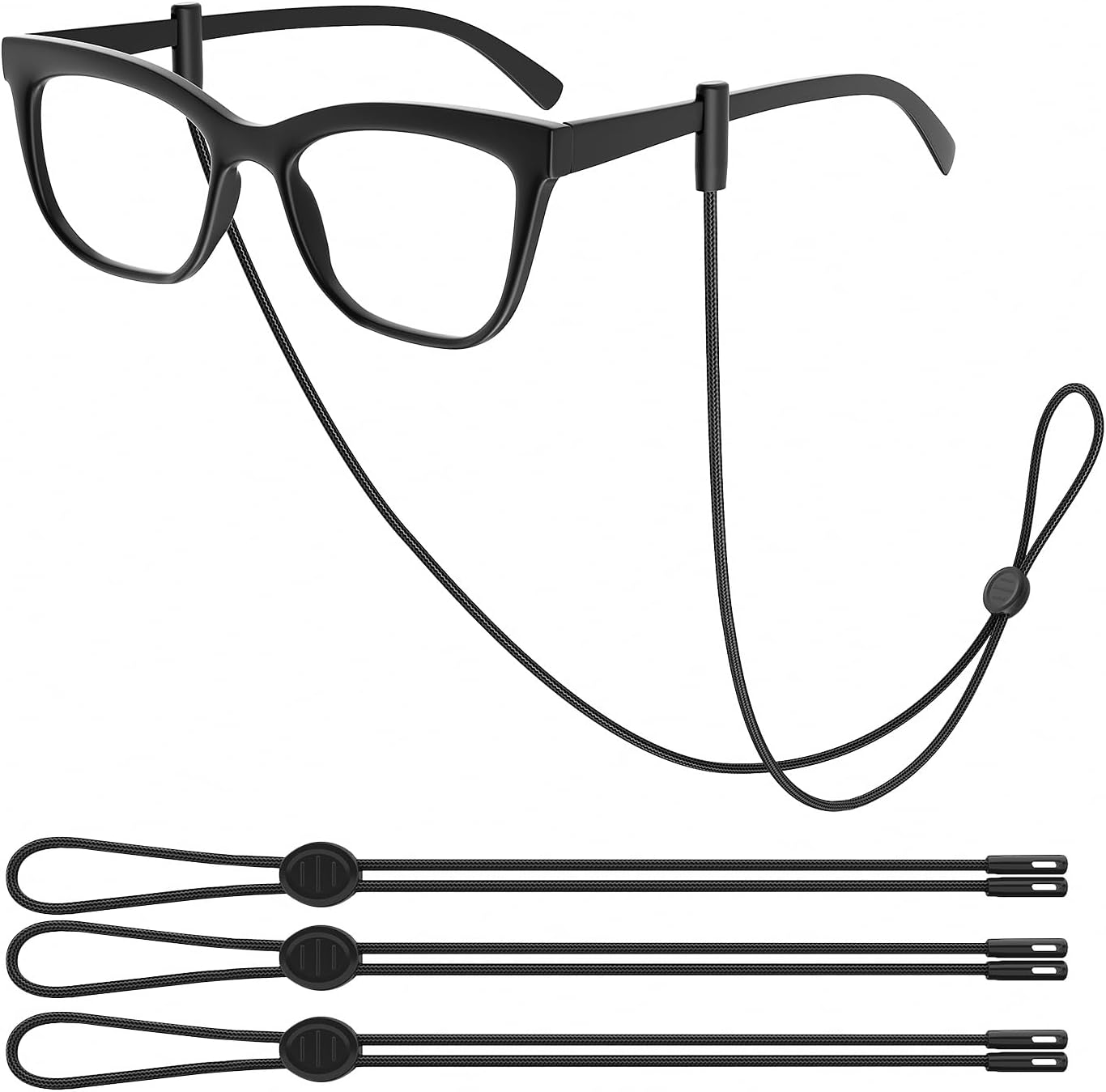 Glasses Strap 3Pcs, Adjustable Eyeglasses String Holder Strap Cord, Glasses Retainer for Sports, Eyeglass Holders Around Neck, Glasses Chain For Women Men Kids