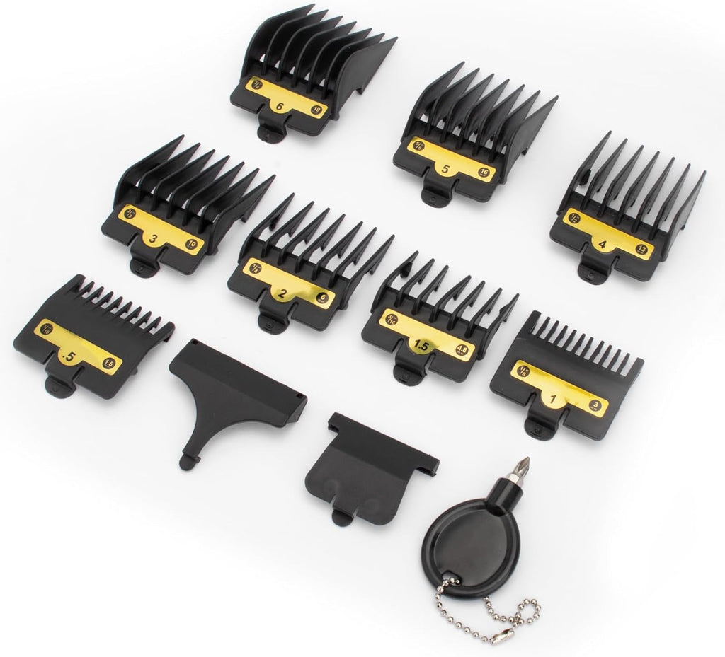 8 Packs Clipper Guards Replacement for BaBylissPRO Barberology FX870, FX880, FX825, FX673,FX899 and FX890 Clippers, Trimmer Guards Cutting Length from 1/16'' to 3/4'', Black