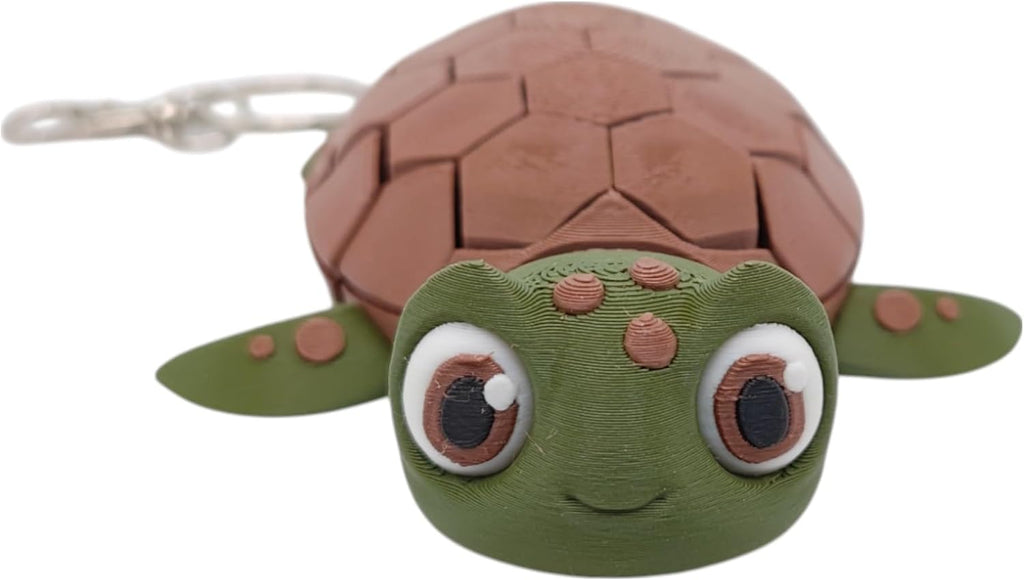 Articulated Sea Turtle Fidget Toy and Backpack Charm - 3D Printed - Great Gift for Sea Turtle Lovers - Stocking Stuffer (Green)
