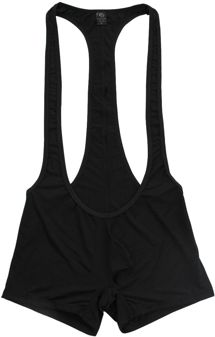 Kaerm Mens Bulge Pouch Boxer Shorts Romper Jumpsuit Athletic Gymnastic Wrestling Singlet Jockstrap Bodysuit