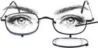 MMOWW Makeup Reading Glasses for Women Metal Frame Flip Down Magnifying Cosmetic Readers Blue Light Blocking