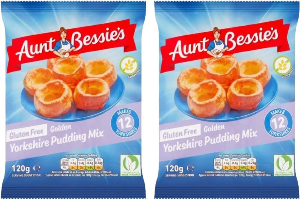 Aunt Bessie Gluten-Free Yorkshire Pudding Mix 120g (Pack of 2).