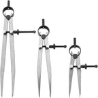 3 Pack Adjustable Spring Wing Divider, 4/6/8 Inch Steel Lockable Divider Wing Compass, Precision Compass Geometry Tool for Drawing Drafting Woodworking Leather Craft