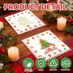 50 PCS Merry Christmas Paper Napkins - 6.5 x 6.5 Inch Xmas Tree Luncheon Napkins Disposable Double-Sided Dinner Napkin for Christmas Holiday Birthday Party Decoration
