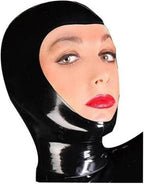 Latex Head Cover Sexy Latex Head Face Hood Rubber HeadMask Back Zipper for Cosplay Party Club Wear (M)