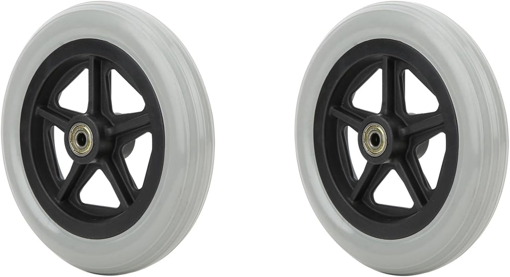 7 Inch Rubber Front Wheels for Wheelchairs, for Disabled Elderly Wheelchair Accessory Load 120kg